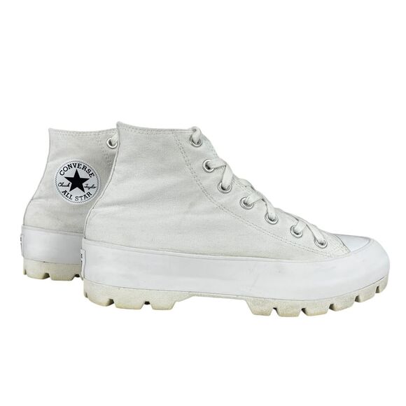 Converse Sneakers Womens 8 Chuck Taylor‎ All Star Lugged Hi Platform White Shoes - Picture 1 of 12